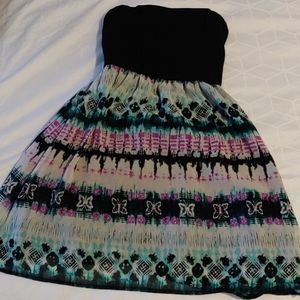 Tie dye strapless sundress